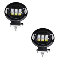 Set Of 2 Waterproof Round LED Work Light For Cars