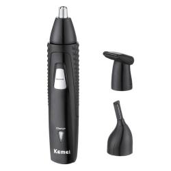 KM-309 3 In 1 Electric Rechargeable Nose Ear Hair Earlock Trimmer Eu Plug Black