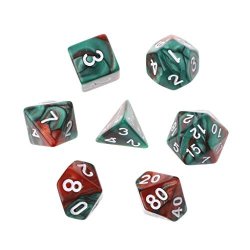 Cicitop 7PCS Acrylic Polyhedral Game Dices Lightweight And Portable Perfect For Trpg Board Game Dungeons And Dragons Club And Bar Drinking Playing Game Tool