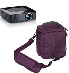 Navitech Purple Protective Portable Handheld Pocket Projector Carrying Case And Travel Bag For The Ezapor MINI