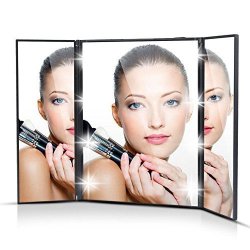 Makeup Mirror Besky Premium Tri-fold LED Lighted Pocket Vanity Mirrors With Adjustable Stand