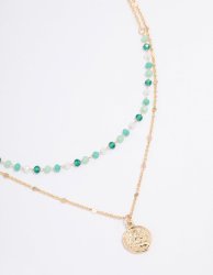 Goldair Gold Bead & Coin Layered Necklace
