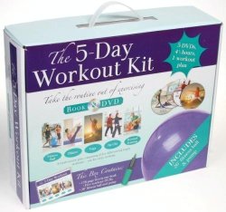 The 5 Day Workout Kit DVD Book Fitness Ball Yoga & Exercise Plan