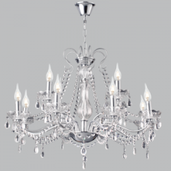 Bright Star Lighting - 8 Light Polished Chrome Chandelier With Crystals