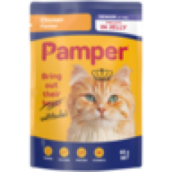 Pampers Pamper Senior Chicken Flavoured Adult Cat Food In Jelly Pouch 85G