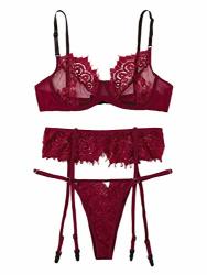 Deals on Women's Shein Garter Lingerie Set Eyelash Lace Plunge Strappy Open  Red Lingerie Medium, Compare Prices & Shop Online