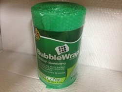 Duck Brand Bubble Wrap Color Cushioning 12 Inches Wide X 30 Feet Long Single Roll Green 280751