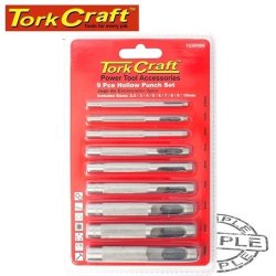 Tork Craft Hollow Punch Set 9PC 2.5-10MM Carb. Steel TCHP009