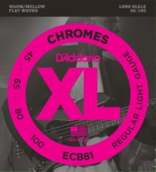 D'Addario ECB81 Chromes Bass Guitar Strings Light 45-100 Long Scale