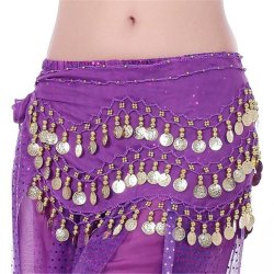 3 Row Belly Dance Hip Skirt Scarf Belt Waistband Dance Performance Supplies