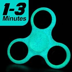 Syslux Tri-spinner Fidget Spinner Toy Hand Spinner Glow In The Dark Fluorescence Perfect For Add Adhd Anxiety And Autism Adult Children Light Blue