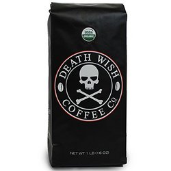 Death Wish Whole Bean Coffee The World's Strongest Coffee Fair Trade And Usda Certified Organic - 16 Ounce Bag