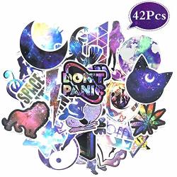 Galaxy Computer Laptop Sticker - Vinyl Waterproof Girl Stickers For Water Bottle Car Skateboard Luggage Guitar Bike Phone Cases Cool Decal 42PCS Pack