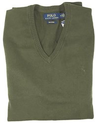 Polo Ralph Lauren Mens Pima Cotton V-neck Sweater Green M
