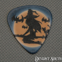 Double-sided Printed Plectrum - Witch On Broom