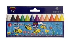 Wax Crayons Chubbies 12 Assorted Colours Bulk Pack Of 10