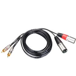 Neewer 9.8 FEET 3 Meters Male Xlr To Male Rca Twin Cable Audio Cable Adapter Red black