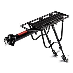 Comingfit Upgrade 110 Lb Capacity Aluminium Carrier Rear Bicycle Pannier Full Quick Release Rack With Reflector