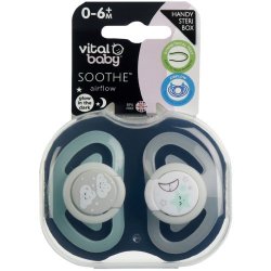 Vital Baby Soothe Airflow Night Soother 0-6M 2 Pack