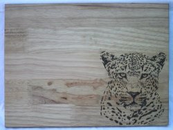 Wooden Cutting Board L - Cheeta