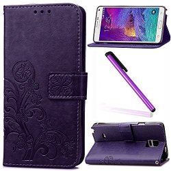 Note 4 Cover Samsung Galaxy Note 4 Cover Emaxeler Stylish Wallet Cover Kickstand Flip Cover Credit Cards Slot Cash Pockets Pu Leather Flip Wallet
