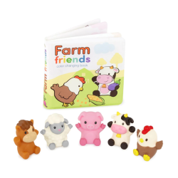 Finger Puppets Farm Animals Bath Play With Colour Changing Book