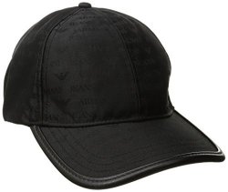 Armani Jeans Men's All Over Logo Hat Black One Size