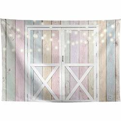 Allenjoy Rustic Colorful Wood Board Barn Spring Backdrop Photography Easter Rural Door Wedding Bridal Baby Shower Bday Party Wall Decor Banner Background 10X8FT Western