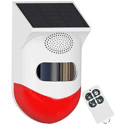 Advanced Pir Outdoor Solar Alarm With Remote Control-white