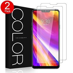 LG G7 Thinq Screen Protector G-color 9H Hardness Tempered Glass Scratch Resistance Bubble Free Screen Protector For LG G7 Thinq Case Friendly 2 Pack