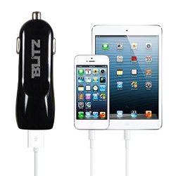 Blitz Element Rapid Dual-port USB Car Charger By For Apple And Android Devices Iphone Ipad Samsung Galaxy Nexus Htc 1A 2.1A