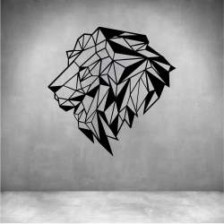 Geometric Lion Head - Matt Gold L 800 X H 800MM