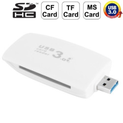 Super Speed Usb 3.0 Card Reader & Writer Support Sd Card Tf Card Ms Card Cf Card White