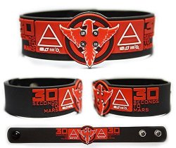 30 Seconds To Mars Rubber Bracelet Wristband Thirty Seconds To Mars Black red