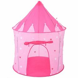 Nxda Princess Castle Play Tent With Glow In The Dark Stars Durable Girls Boys Pop Up Play House Toy For Indoor And Outdoor Kids