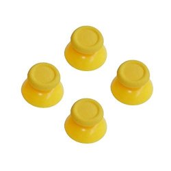2 Pairs Thumbsticks Analog Thumb Sticks For Sony Playstation Dual Shock 4 PS4 Controller Fits Xbox One Controller Yellow