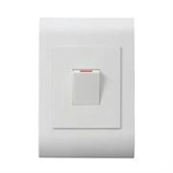 Lesco Pipelli 2 Pole Flush Isolator Switch Rectangle With Hidden LED Indicator Light Behind Face Plate - Amperage: 50A Height: 100MM Width: 500MM Material:
