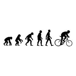 Decal-style - 19.3X4.6CM Personality Human Evolution Cycling Car Stickers Waterproof Reflective Vinyl Decals Black silver C7-0268