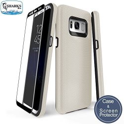 Sharksbox Commuter Series Samsung Galaxy S8 Case With Galaxy S8 Tempered Glass Screen Protector Galaxy S8 Case - Gold