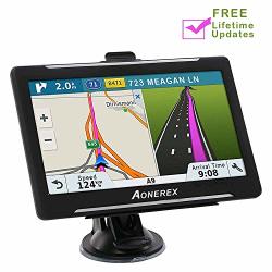 Gps Navigation For Car Aonerex 7 Inch HD 8GB&256MB Gps Navigation System Spoken Turn- To-turn Traffic Alert Vehicle Car Gps Navigator Lifetime Free Map Updates