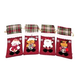 4 Set Christmas Champagne Wine Holiday Bottle Wrapping Gift Bags