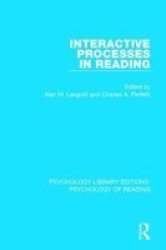 Interactive Processes In Reading Paperback