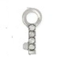 FLC191-CB79349 - Key With Stones Floating Locket Charm