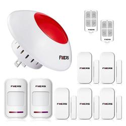 Fuers Standalone Home Office & Shop Security Alarm System Kit Wireless Indoor Strobe Flashing Siren With Remote Key Fob And Door Contact Sensor