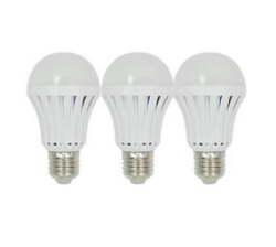 3 Pack Loadshedding Rechargeable LED Light Bulb 9W - Screw - Cool White