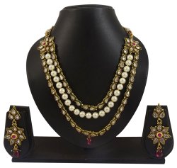 Goldtone Traditional Indian Women Ethnic 2PC Necklace Earring Set Party Jewelry IMSARJ-BNS1A