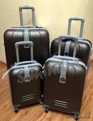 Set Of 4 Suitcases Travel Trolley Luggage Abs With Universal Wheels - Travel In Style Coffee Colour