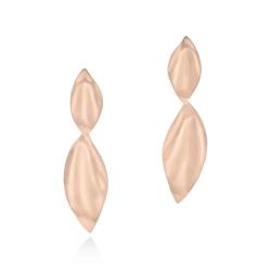 Organic Double Leaf Earrings - 18KT Rose Gold Vermeil