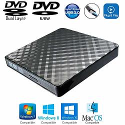 Portable USB 3.0 External Dual Layer DVD Rw Burner For Dell Inspiron 15 13 14 Series 5000 7000 7567 7577 7559 7373 5680 5570 5559 3000 3670 2-IN-1 Laptop Super Multi 24X Cd-r Writer Optical Drive New