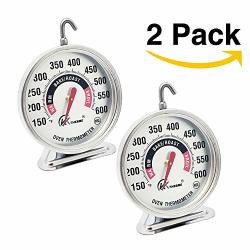 2 Pack Large 3" Dial Oven Thermometer - Kt Thermo Nsf-approved Accurately Easy-to-read Extra Large Clearly Display Shows Marked Temperatures For Professional And Home Kitchens Cooking 2